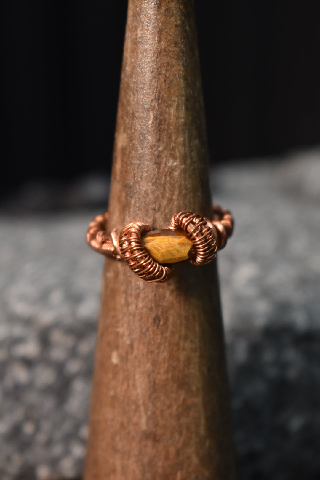 Tigers eye- Ember Lock Copper Ring