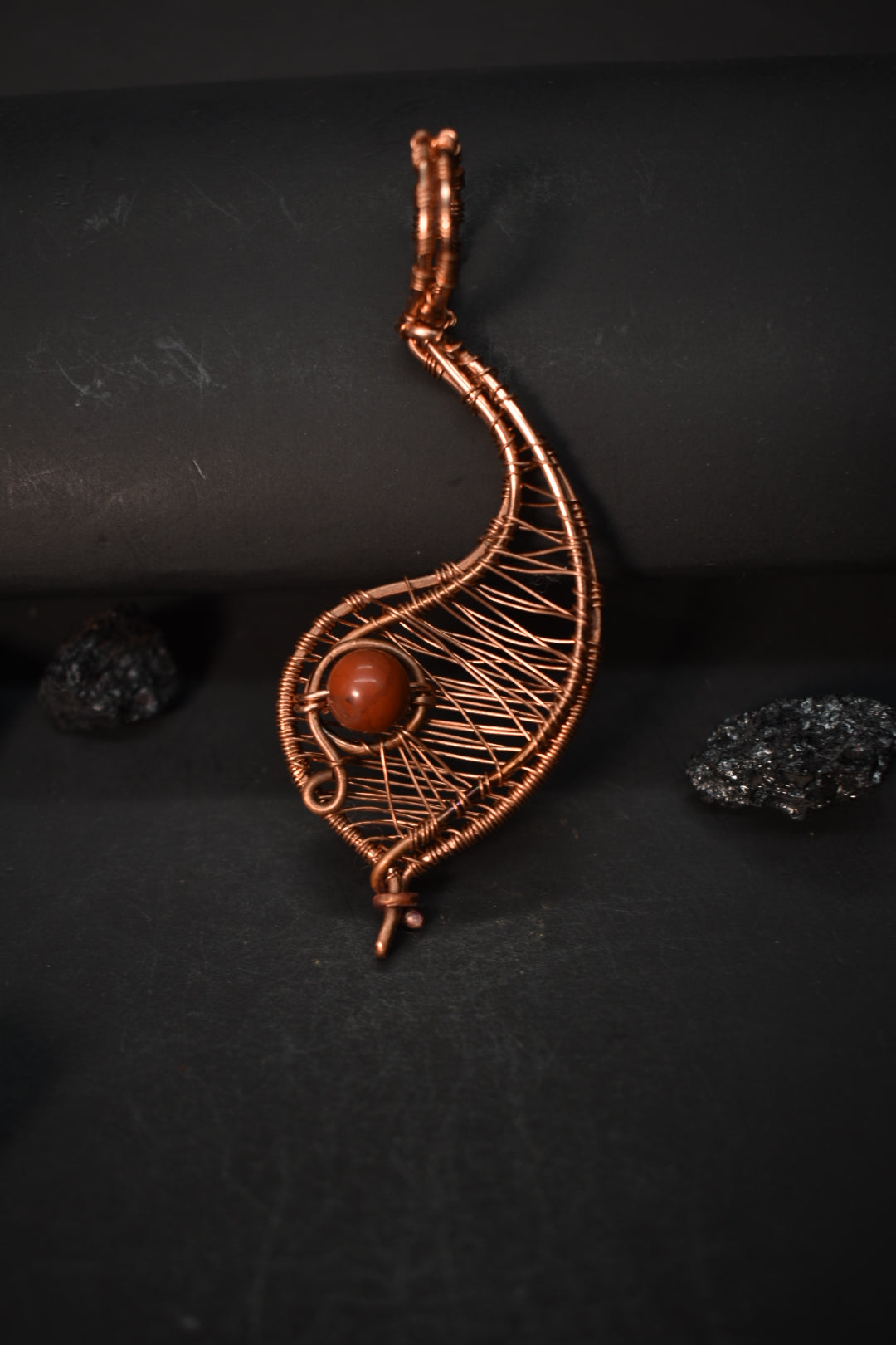 Red Jasper- Veiled Starfire: Copper Pendant Necklace