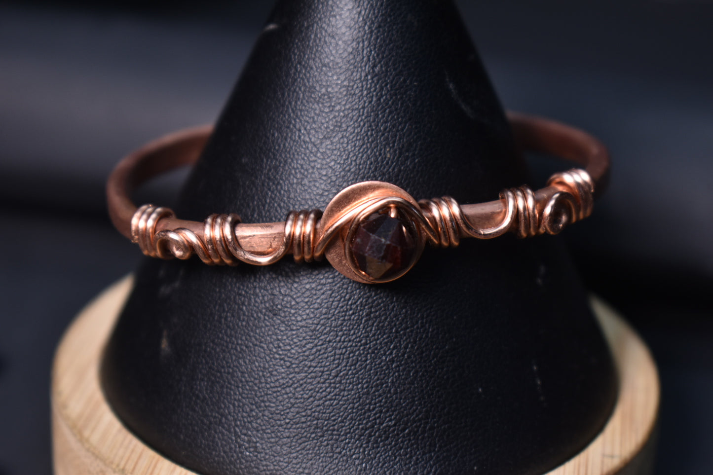 Garnet- Kosmik Orbit Half Cuff Bangle