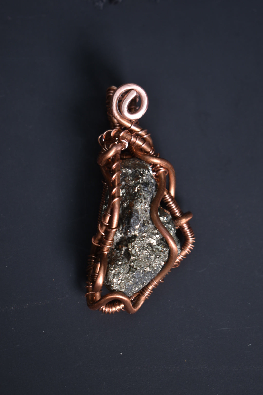 Pyrite- Fallen Star: Copper Pendent Necklace 1 of 1 - KOSMIK COLLECTIONS