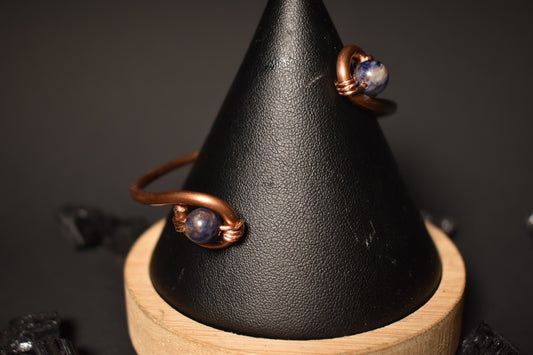 Sodalite- Orbit Half Cuff Bracelet