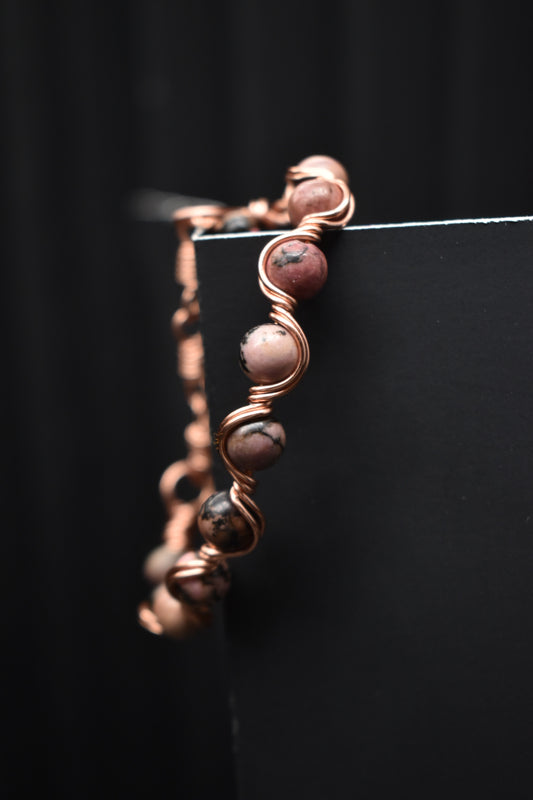 Rhodonite- Copper Frequency Bracelet