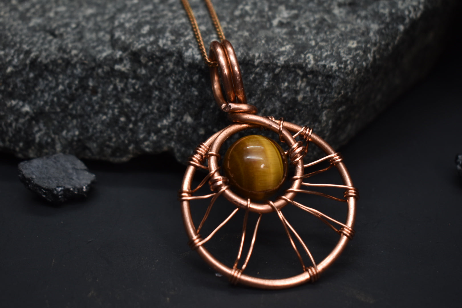 Tigers Eye — Solar Return Copper Pendant Necklace - KOSMIK COLLECTIONS