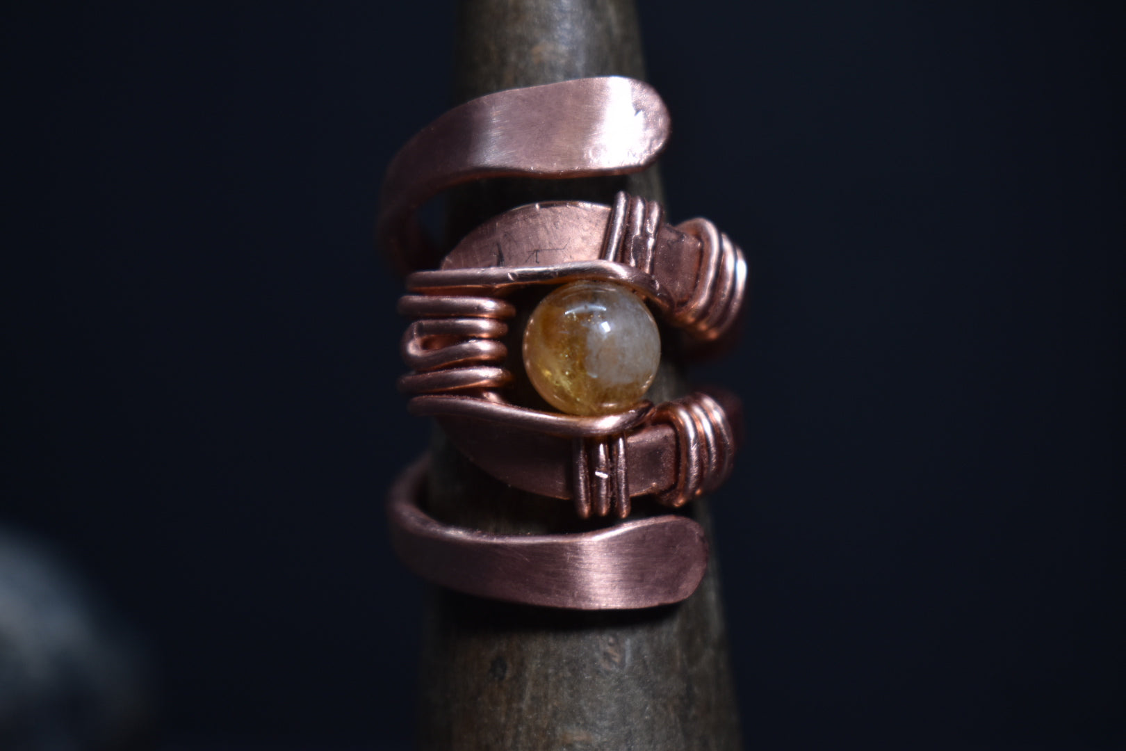 Solar Eye - Adjustable Copper Ring - KOSMIK COLLECTIONS