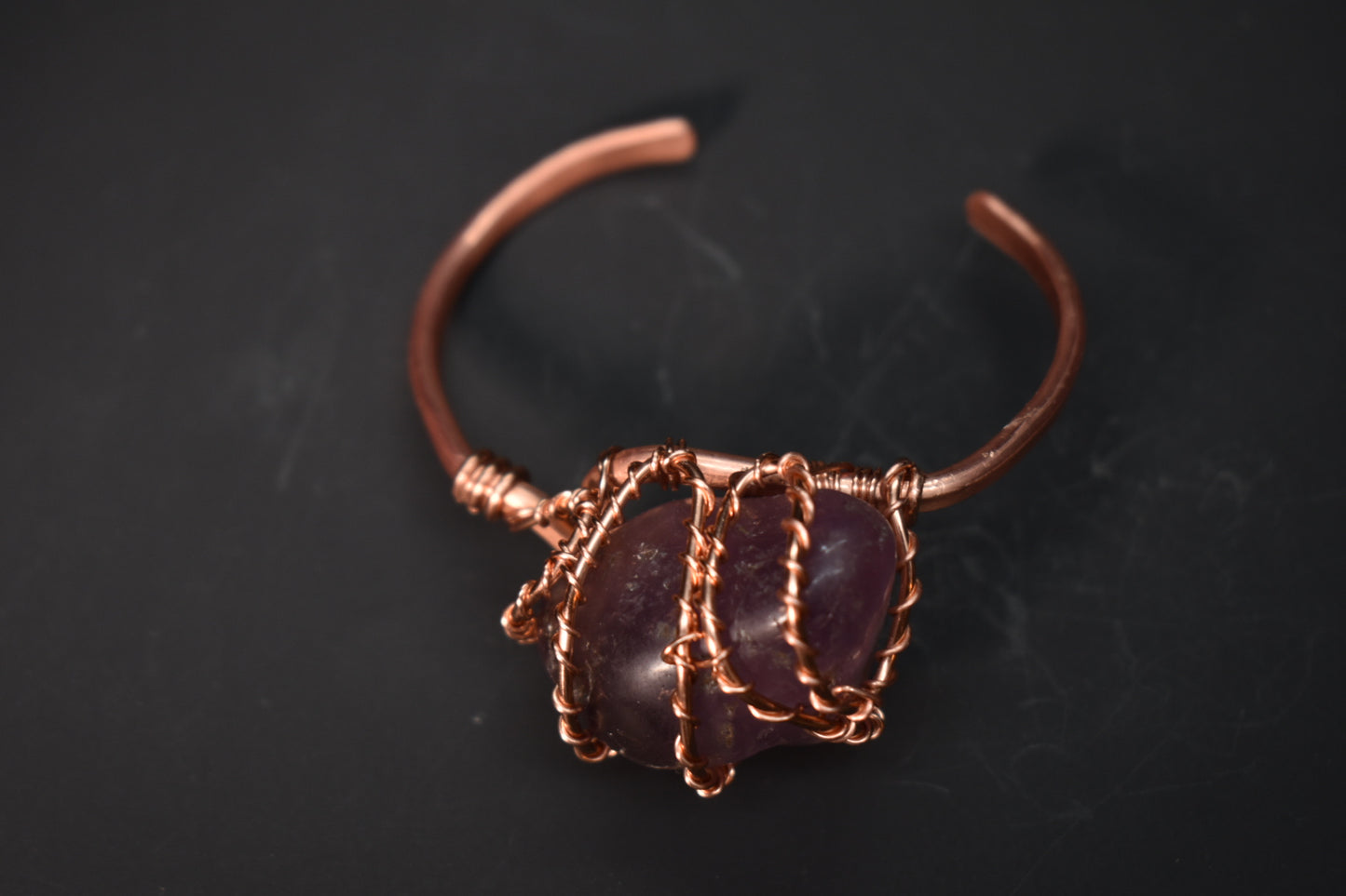 Amethyst - The Orbit Current: Copper Bangle