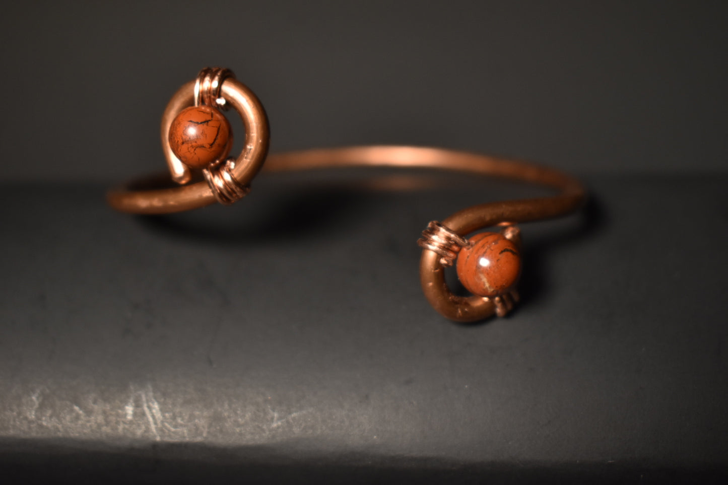 Red Jasper- Orbit Half Cuff Bracelet