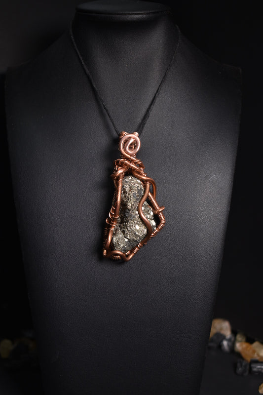 Pyrite- Fallen Star: Copper Pendent Necklace 1 of 1