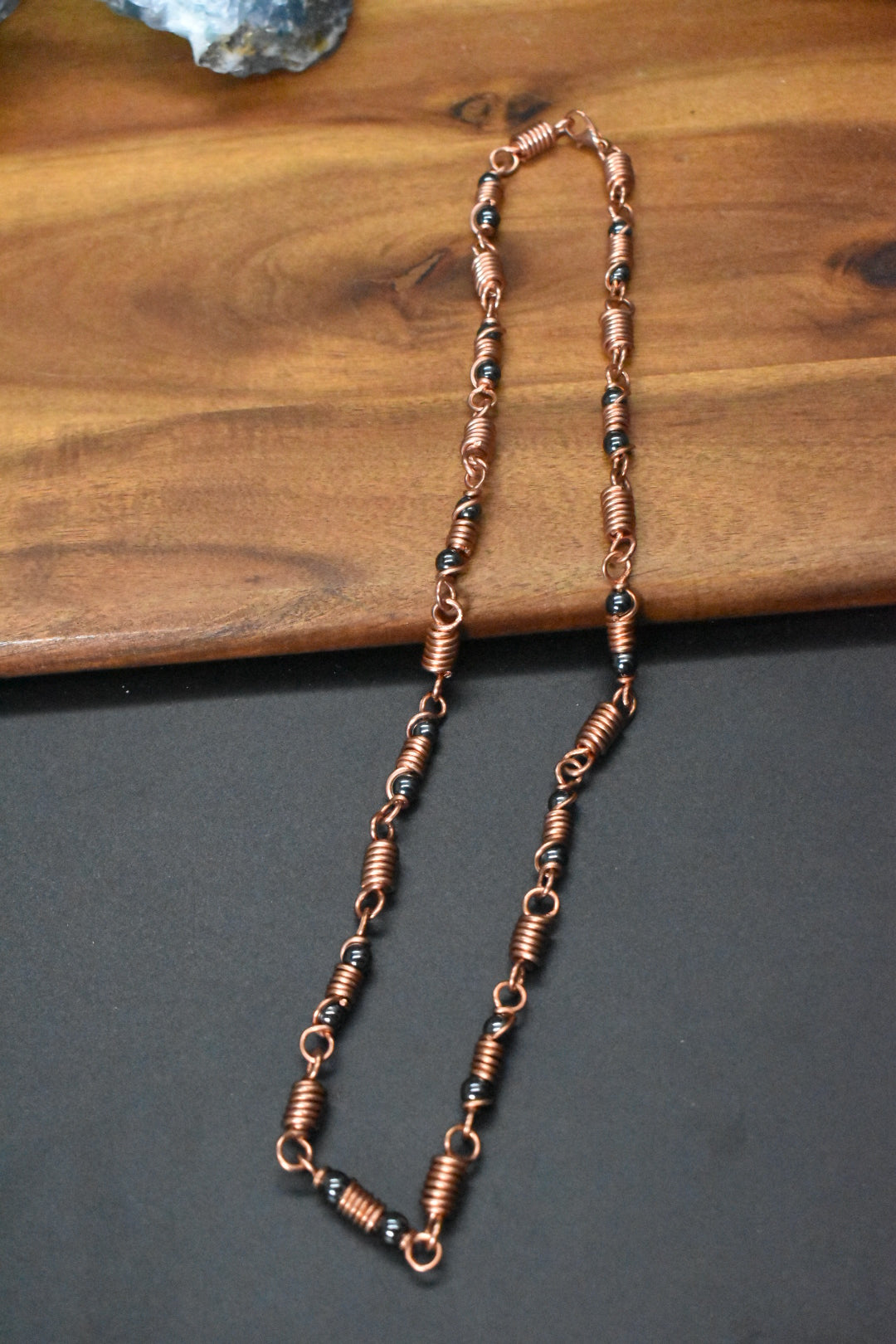 Hematite — Djed Coil Chain Copper Necklace