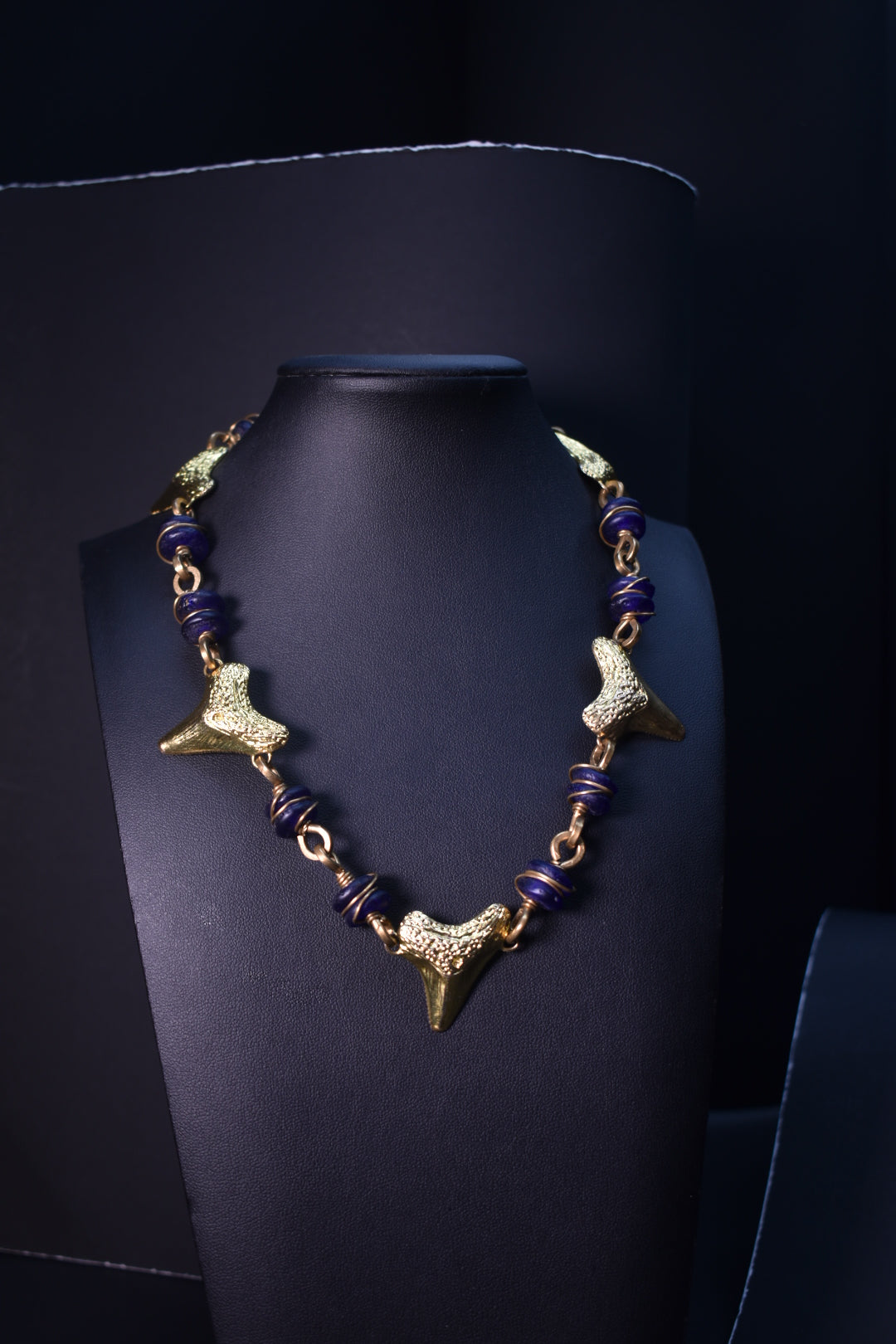 Wakanda — Brass Shark Teeth & Glass Necklace