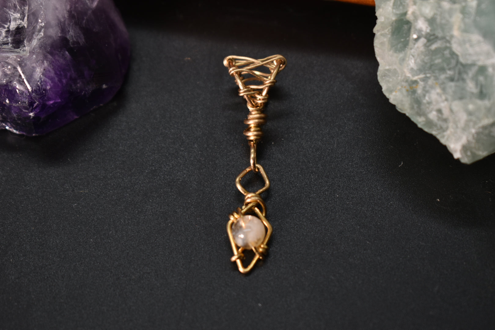 Citrine Kosmik Kite — Brass Pendant Necklace - KOSMIK COLLECTIONS