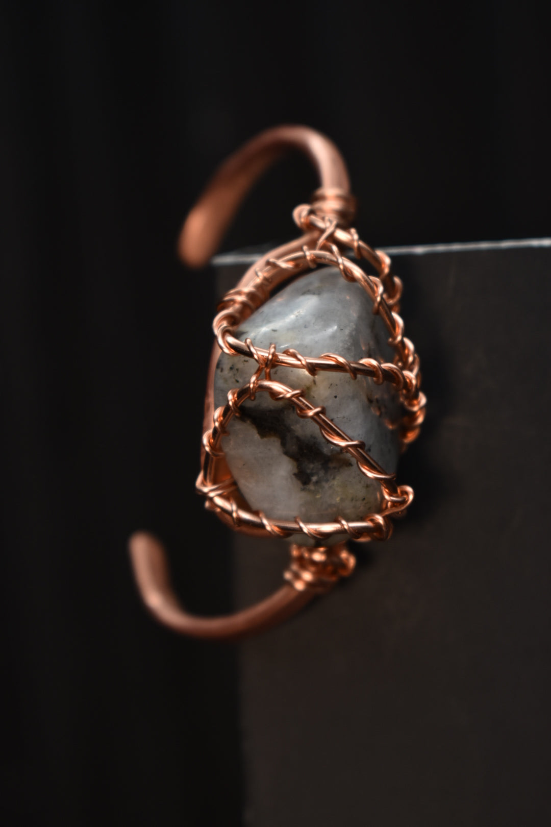 Labradorite - The Orbit Current: Copper Bangle