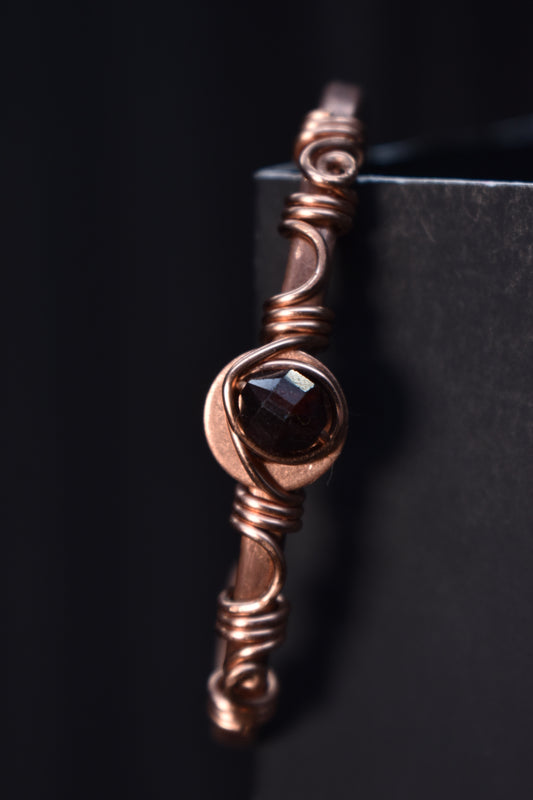 Garnet- Kosmik Orbit Half Cuff Bangle