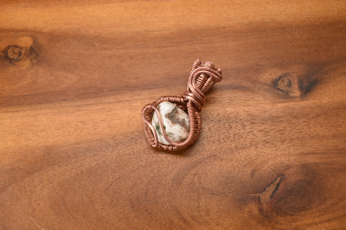 The Magical Lamp — Moss Agate Copper Pendant