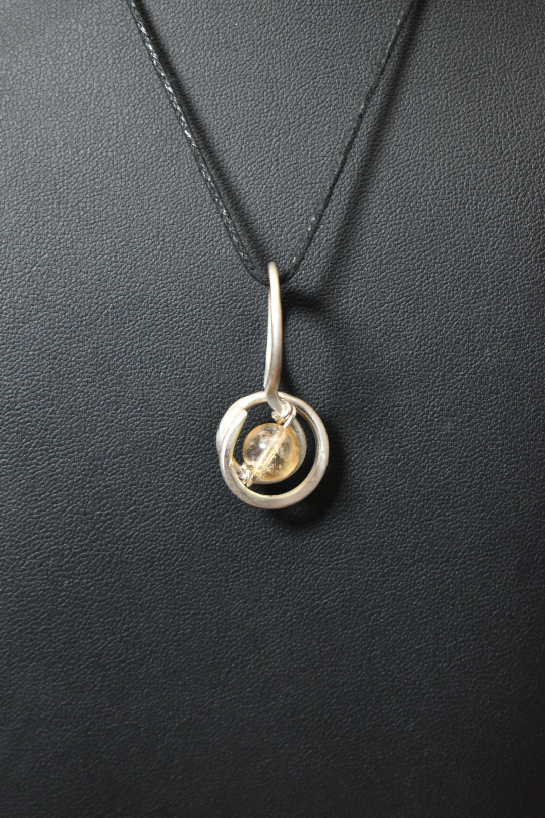 Citrine Orb — Sterling Silver Pendant Necklace