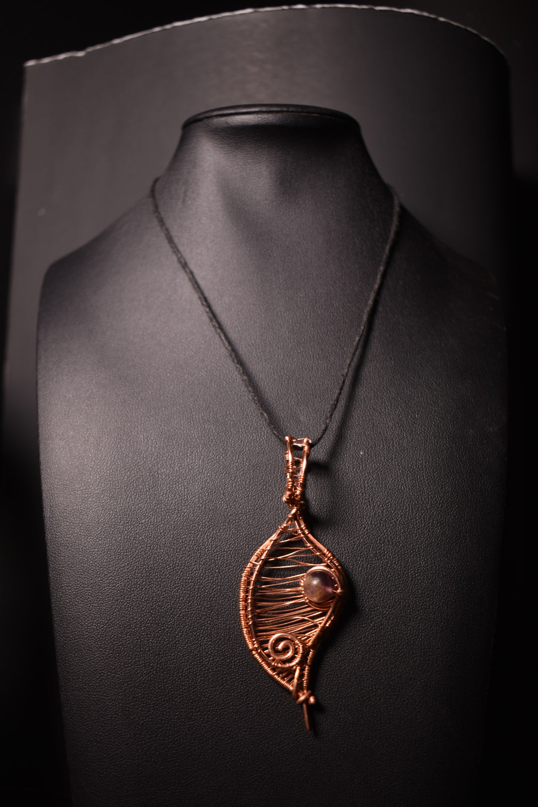Amethyst- Veiled Starfire: Copper Pendant