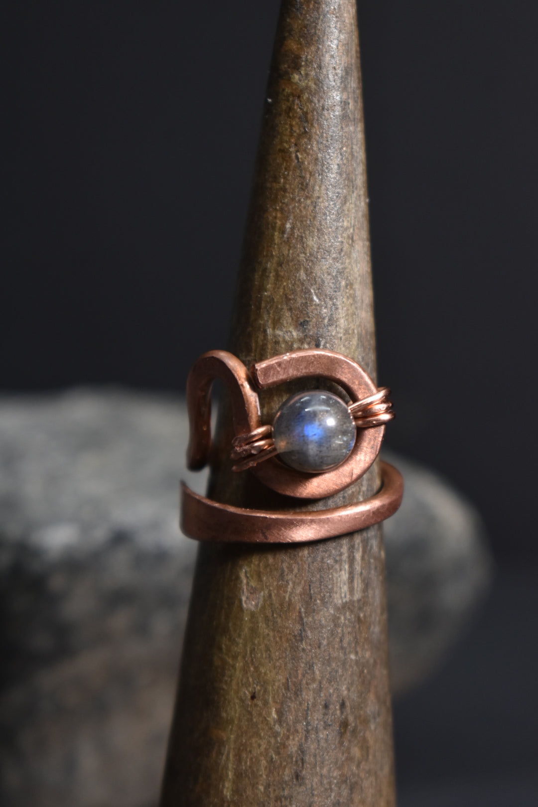 Ajna - Copper Adjustable Rings W/ Crystal Variants