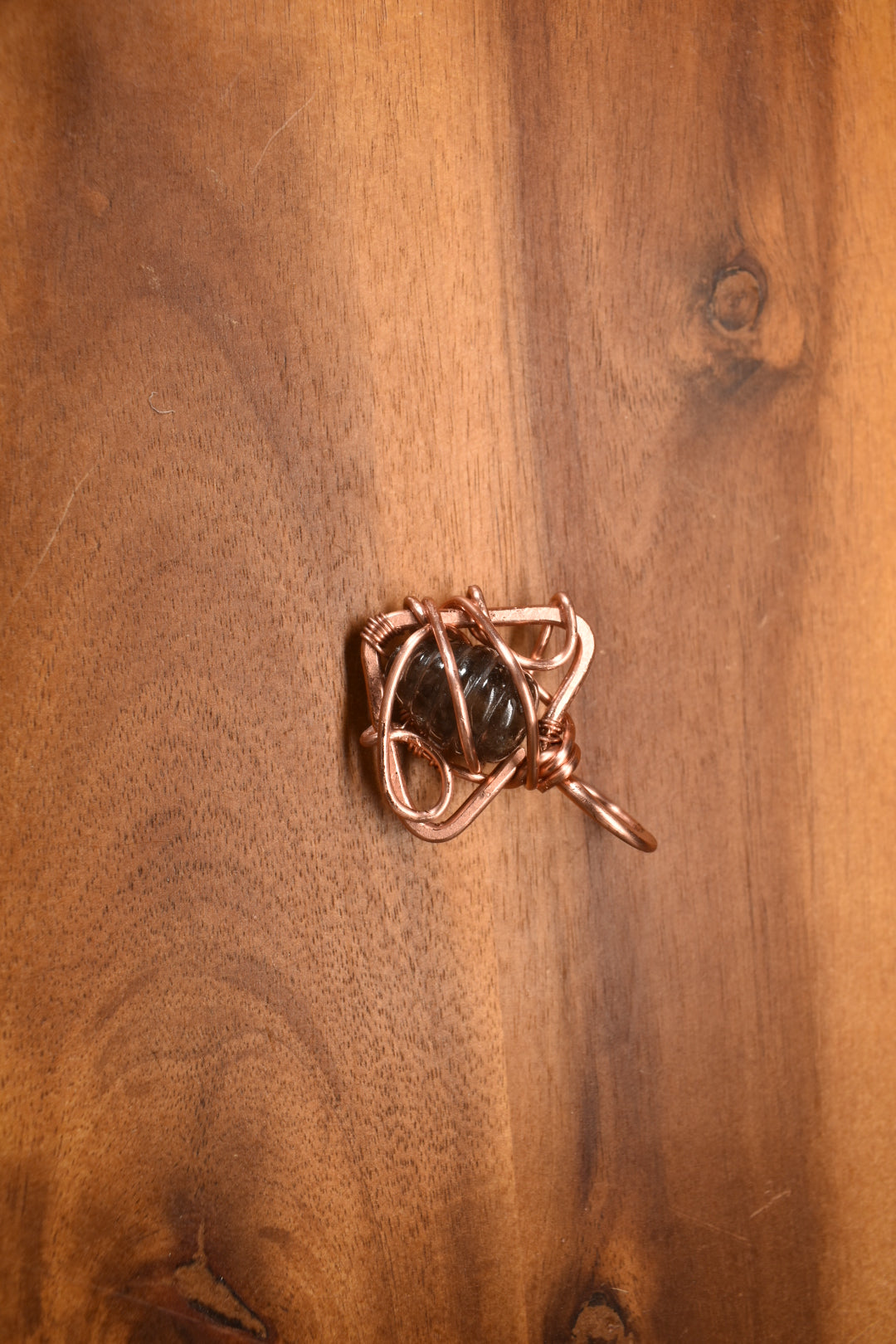 Smoky Quartz Medallion — Copper Pendant Necklace