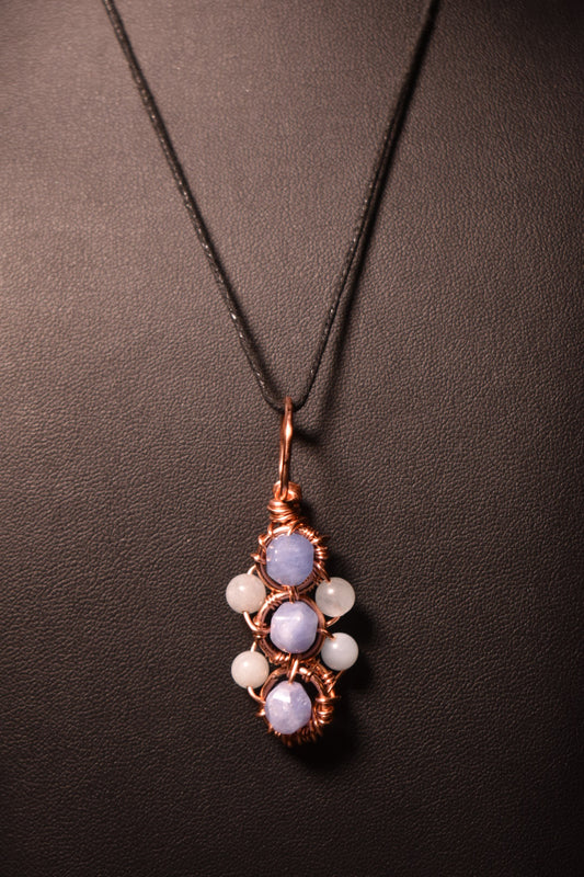 Aquamarine - Helix of the Verdant Neteru Copper Pendant