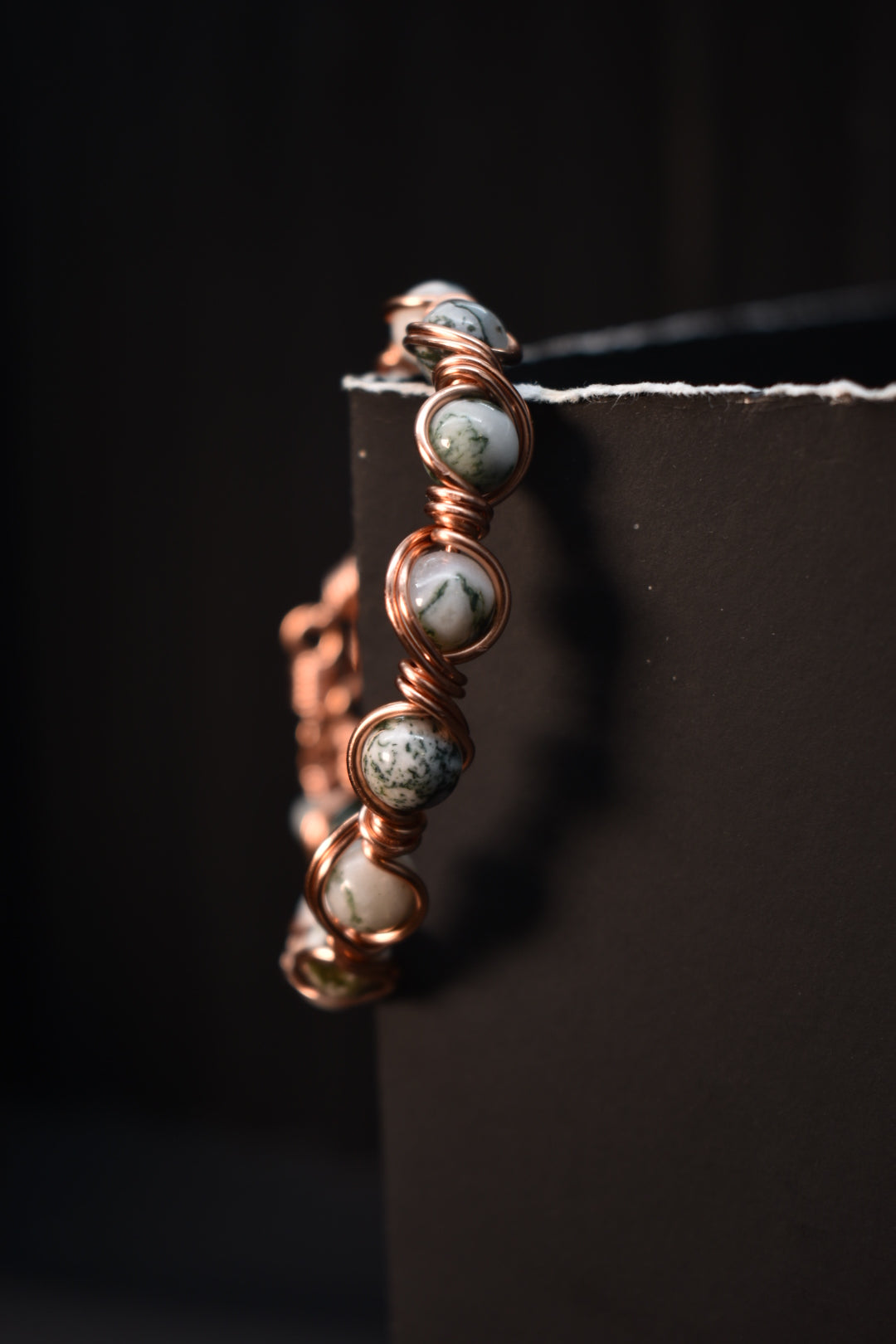 Moss Agate - Copper Frequency Bracelet