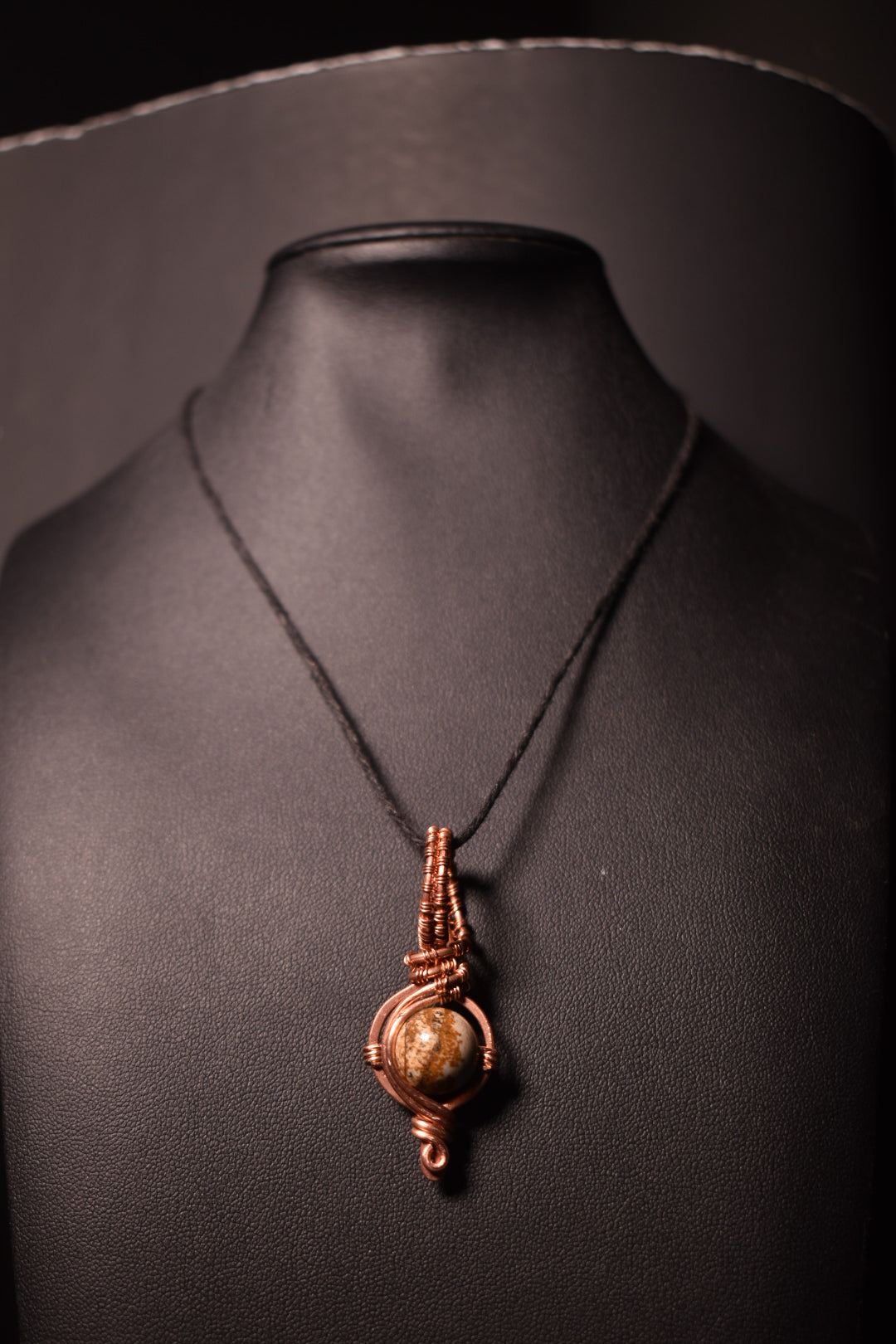 Picture Jasper- Lunar Key Terra Current: Copper Pendant Necklace