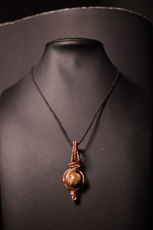 Picture Jasper- Lunar Key Terra Current: Copper Pendant Necklace