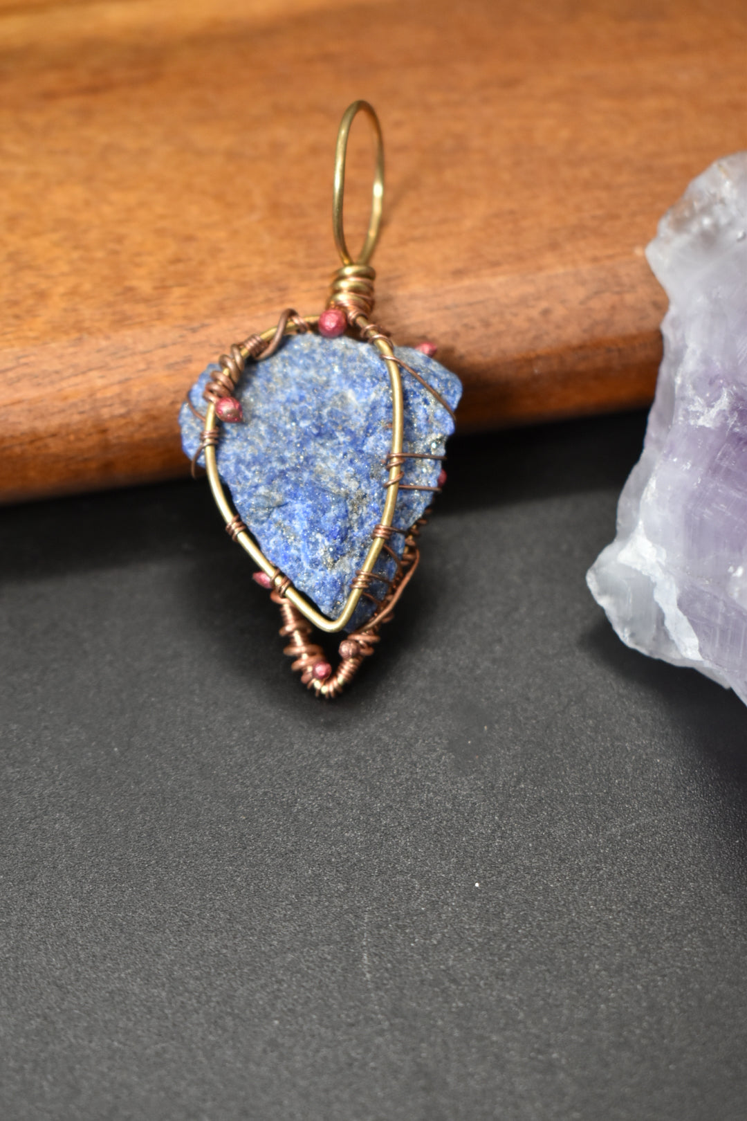 Lapis Lazuli- Copper & Brass Pendent