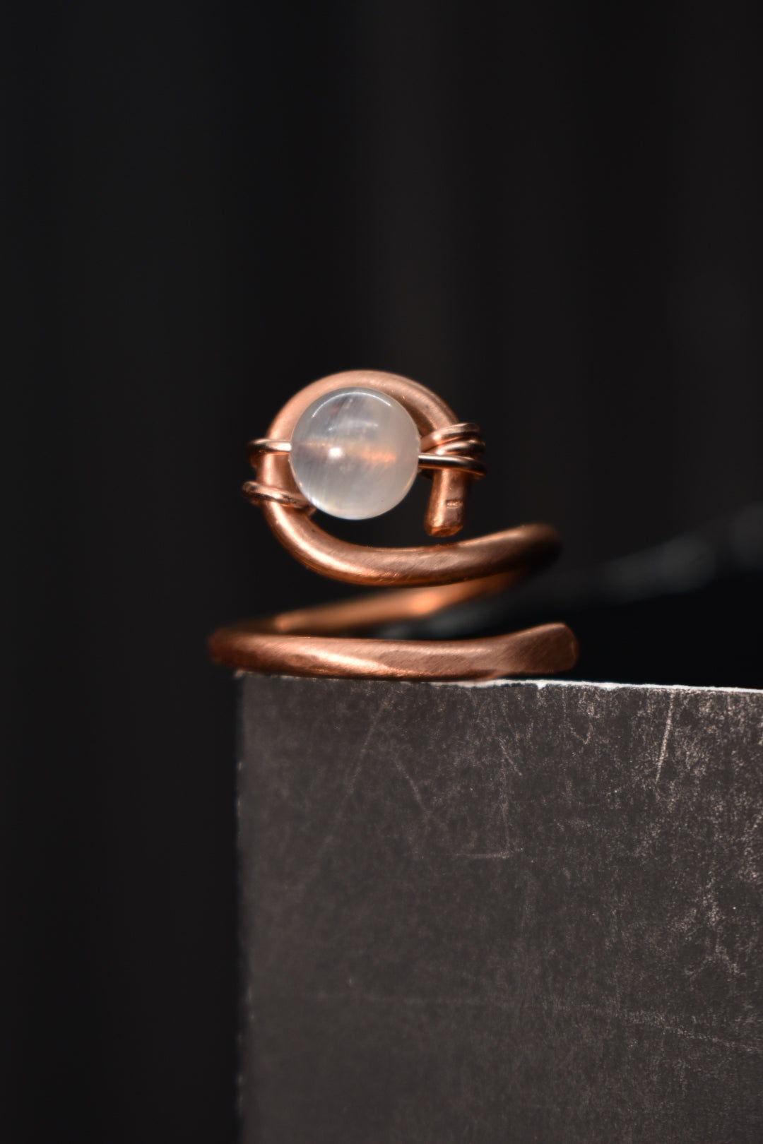 Moonstone- Kosmik Glyph Ring