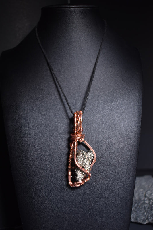 Pyrite- Fallen Star: Copper Pendent Necklace