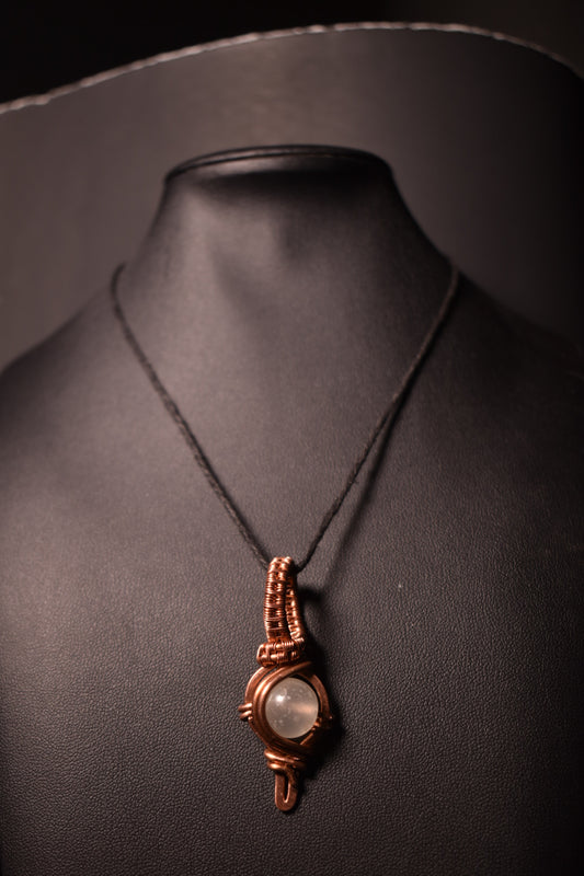 Selenite- Lunar Key of Clarity: Copper Pendant Necklace