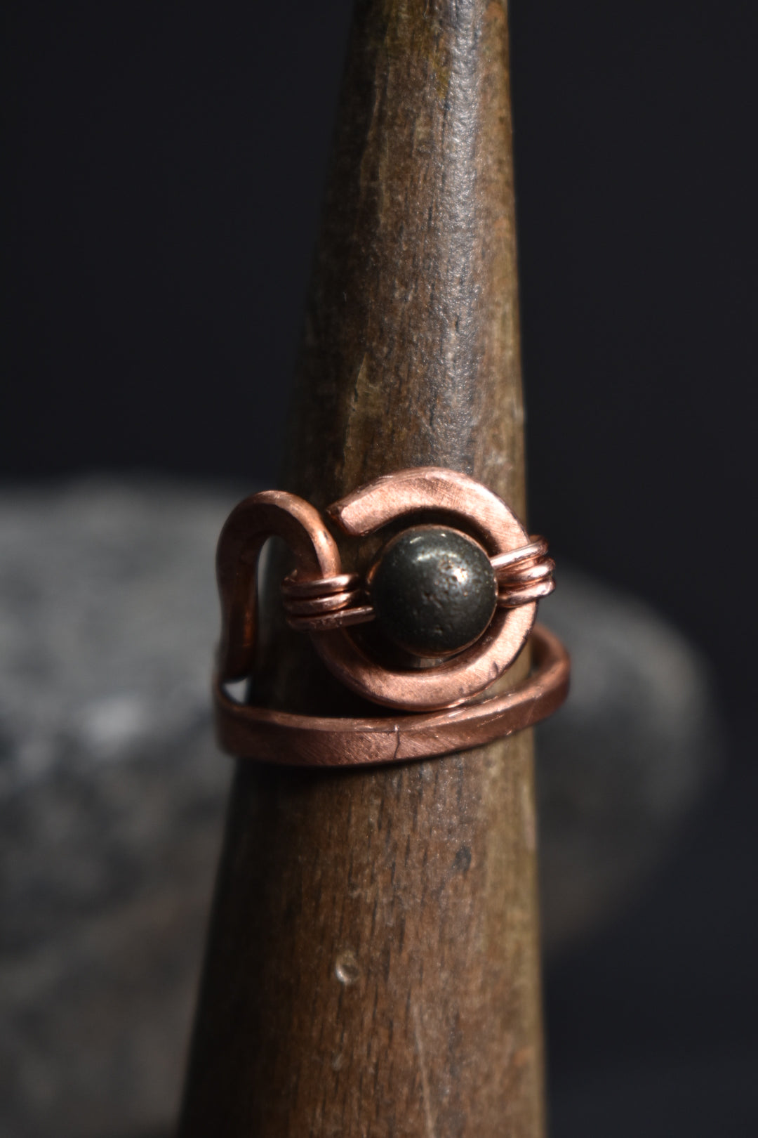 Ajna - Copper Adjustable Rings W/ Crystal Variants