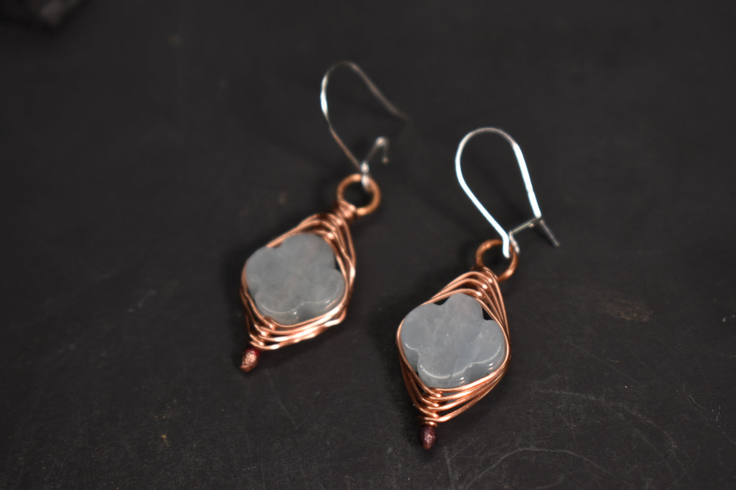 Aquamarine- Sea Clover Bloom: Sterling Silver Earring - KOSMIK COLLECTIONS