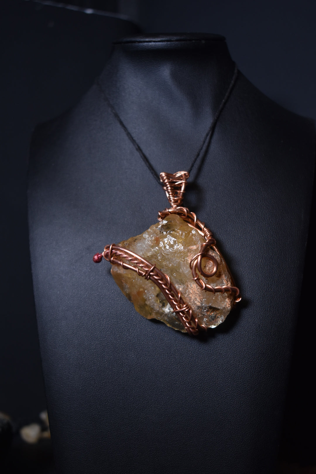 Citrine Solar Relic- Copper pendant Necklace - KOSMIK COLLECTIONS