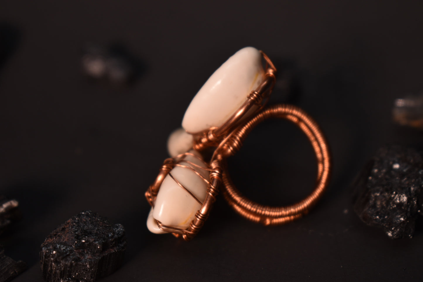 Celestial Cowrie Currents- Copper Rings