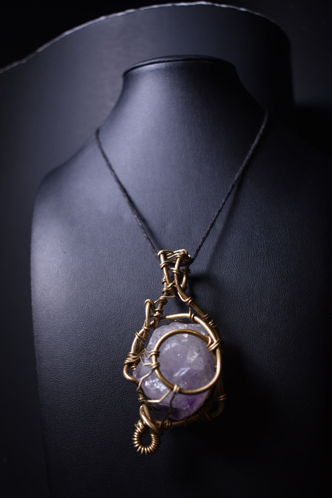 Amethyst Glade Life — Brass Pendant Necklace