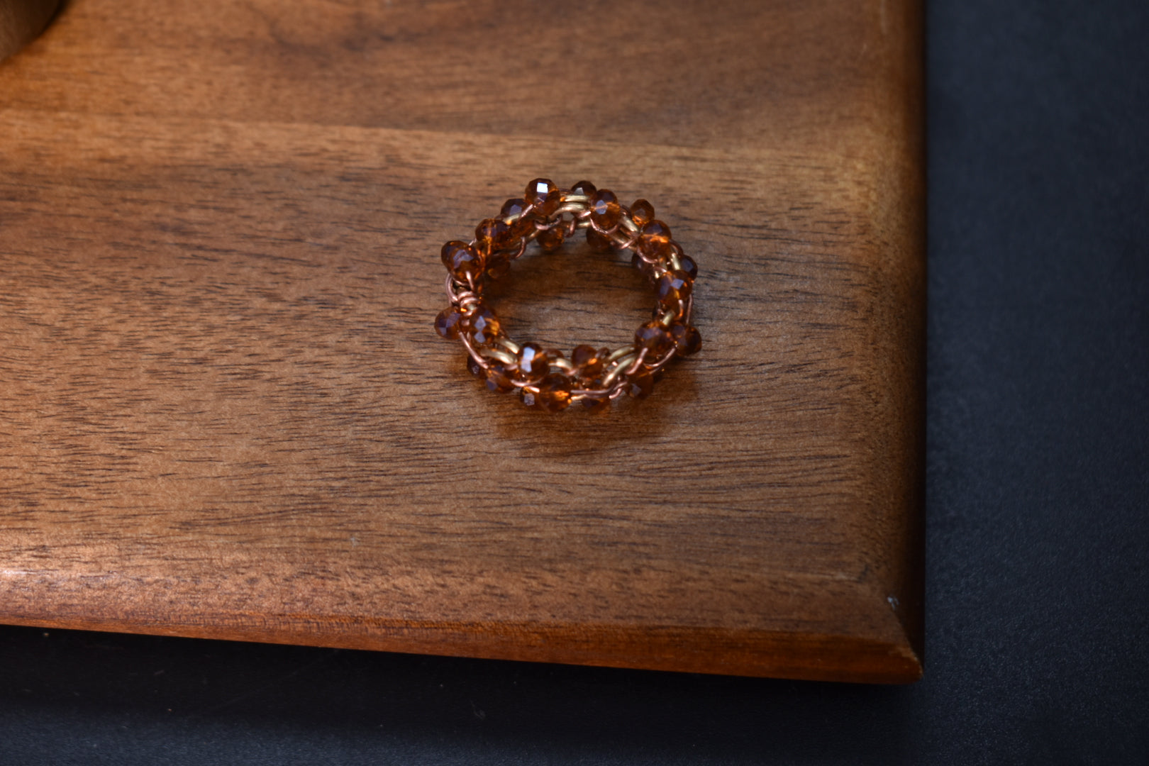 Glass Helix DNA — Brass & Copper Ring - KOSMIK COLLECTIONS