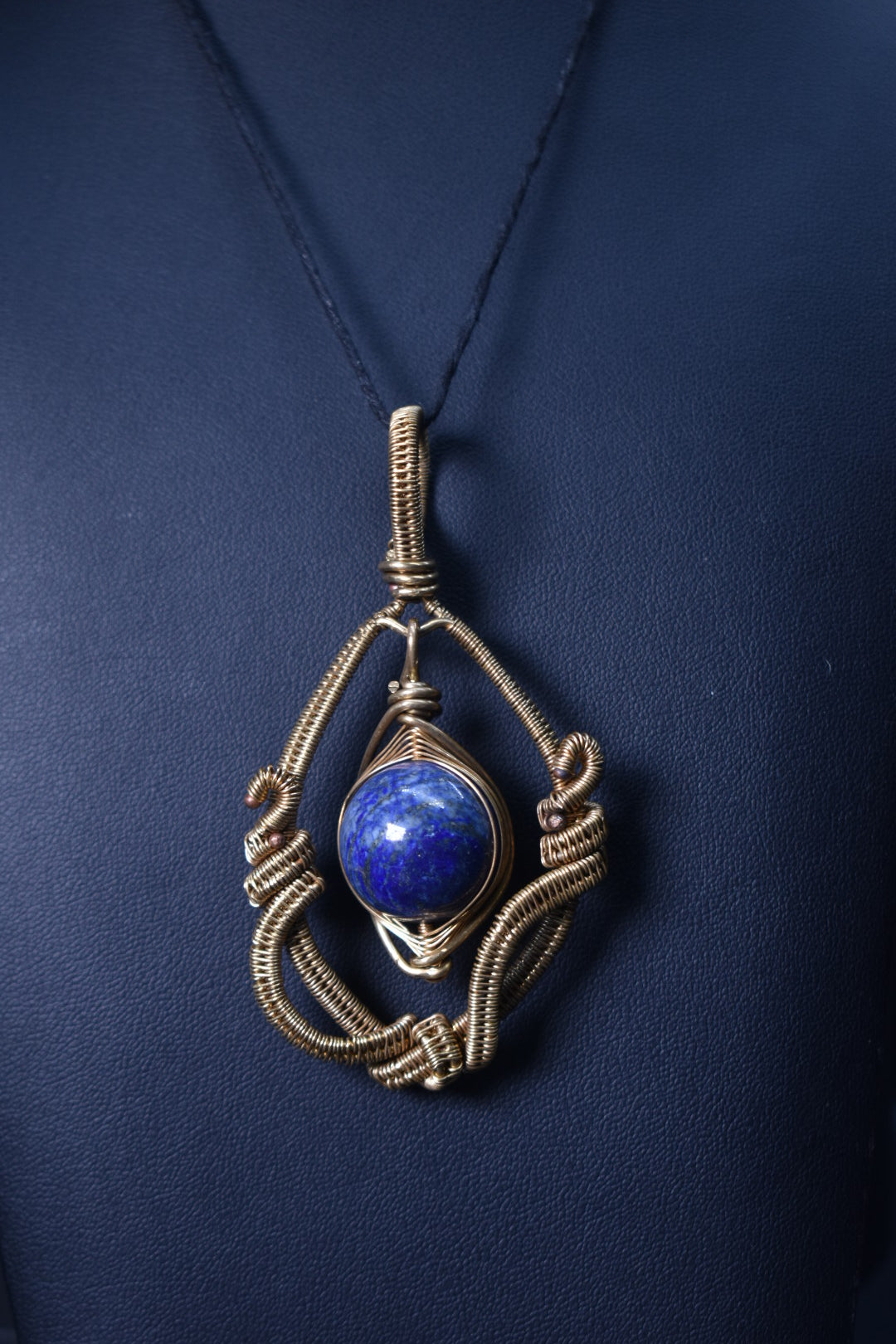 Lapis lazuli-  The Celestial Throne of Nwt Brass Pendant