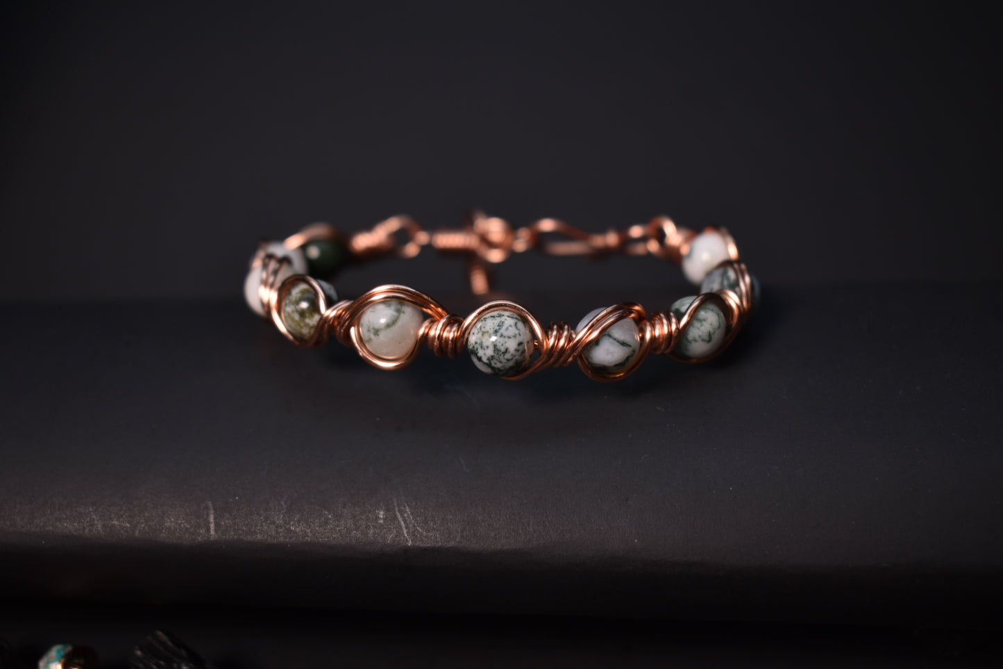 Moss Agate - Copper Frequency Bracelet