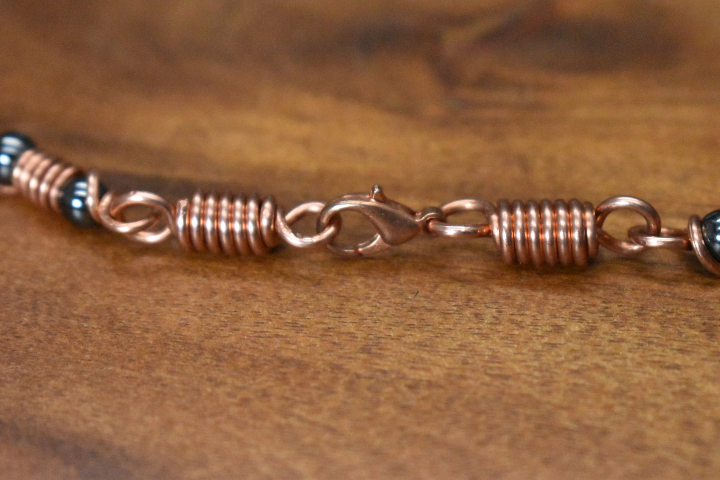 Hematite — Djed Coil Chain Copper Necklace