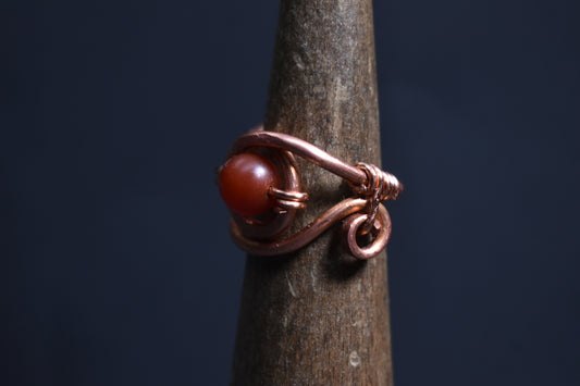 Carnelian- Solar Nazar Copper Ring - KOSMIK COLLECTIONS