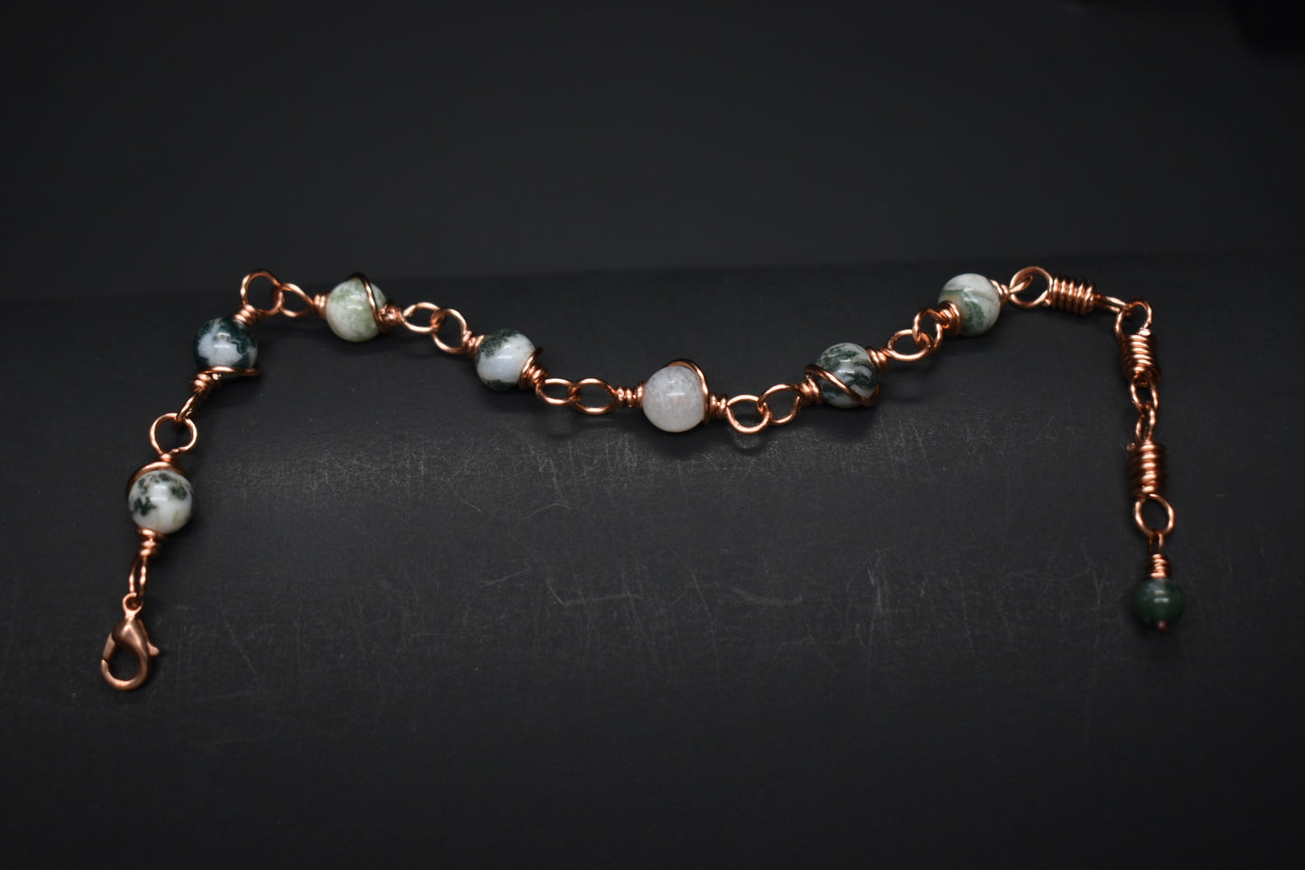 Moss Agate - Kosmik Orbit Copper Bracelet