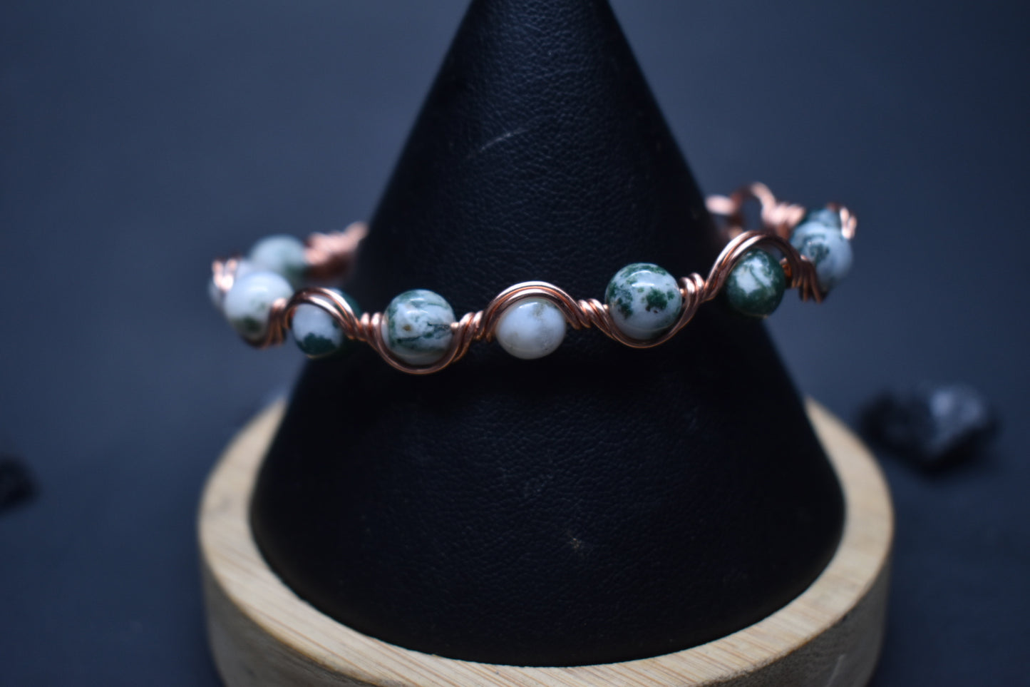 Moss Agate - Copper Frequency Bracelet