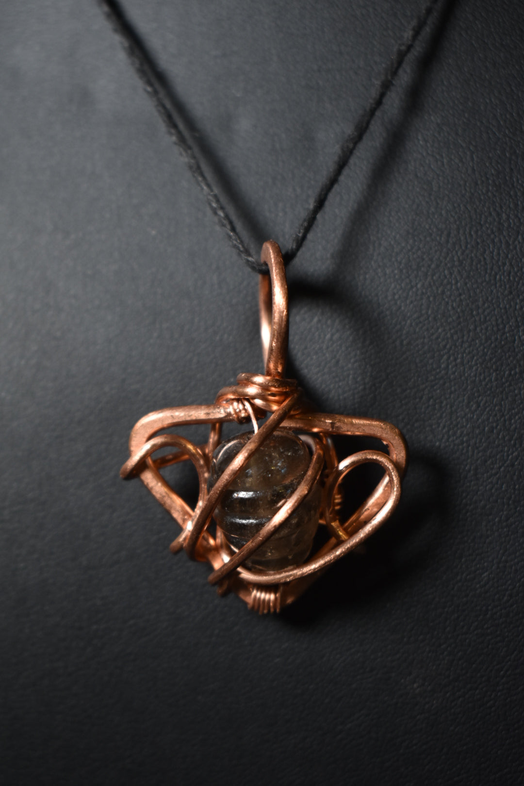 Smoky Quartz- Medallion: Copper Pendant Necklace