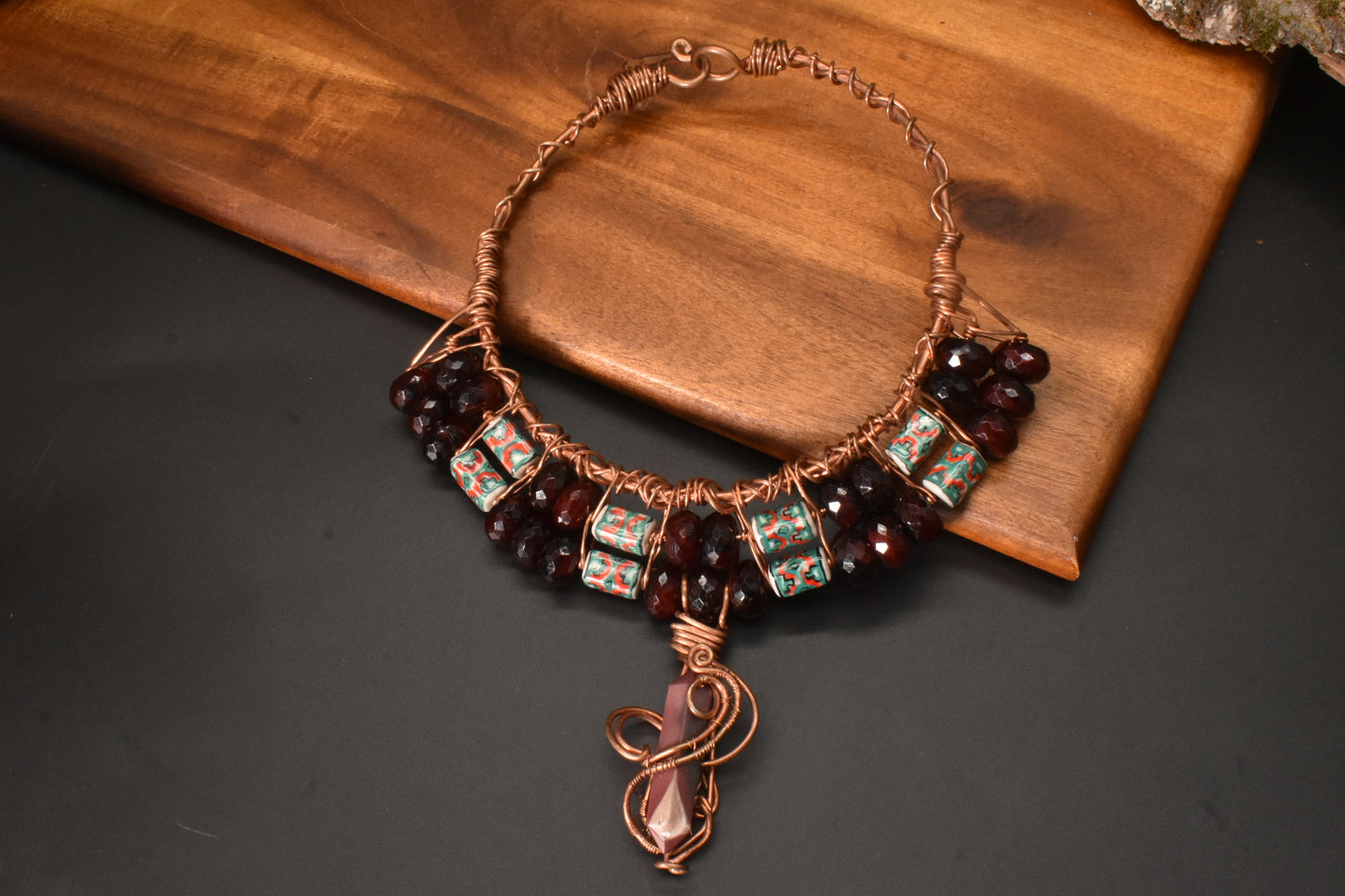 The Goddess Cleopatra — Mookaite Copper Collar Necklace