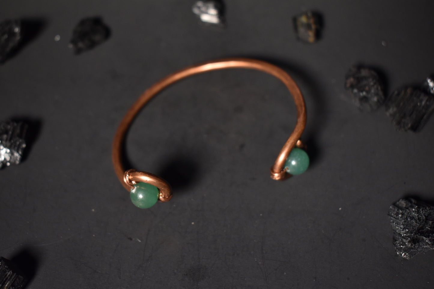 Green Aventurine- Orbit Half Cuff Bracelet