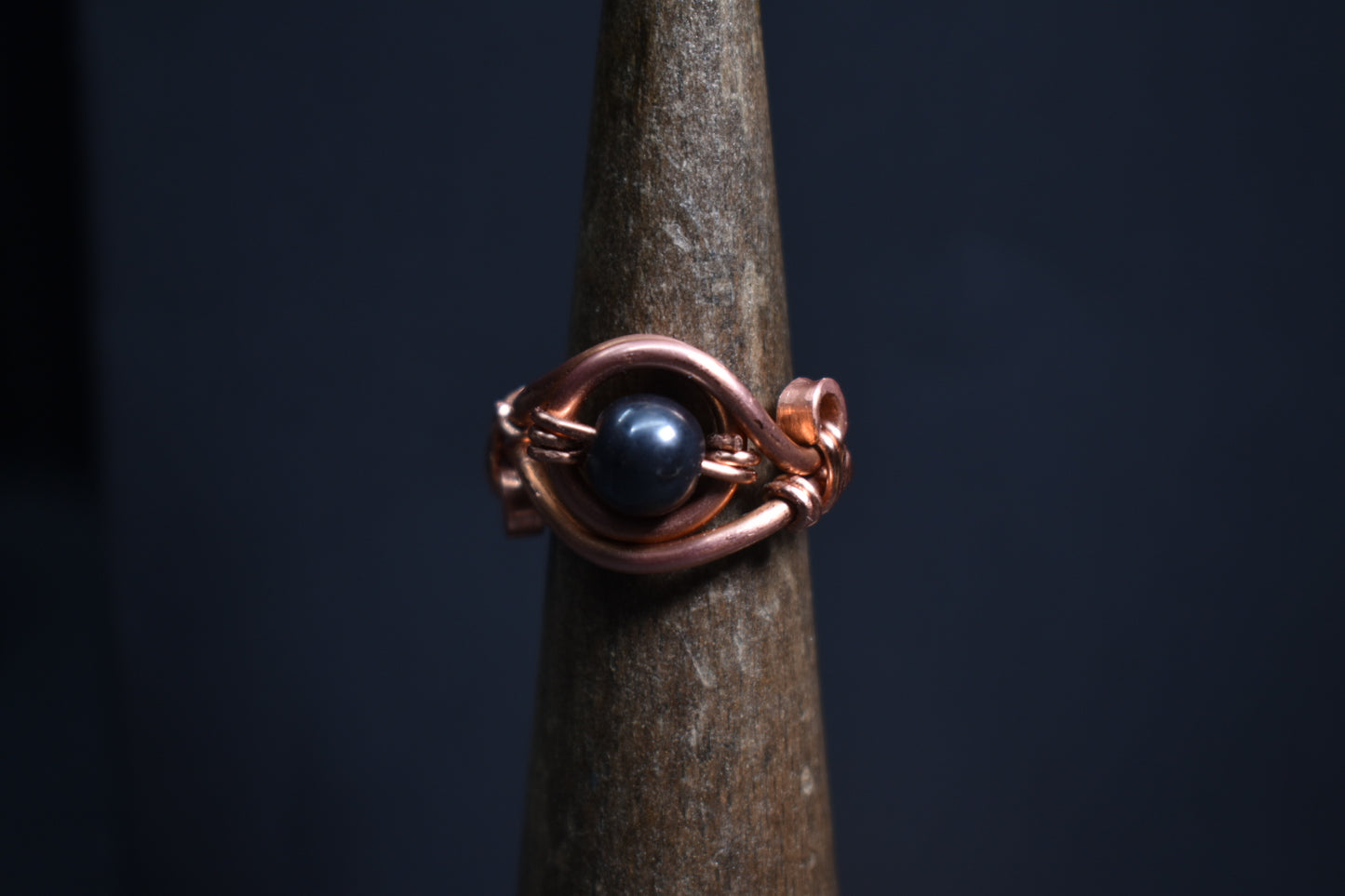 Hematite - Solar Nazar Copper Ring - KOSMIK COLLECTIONS
