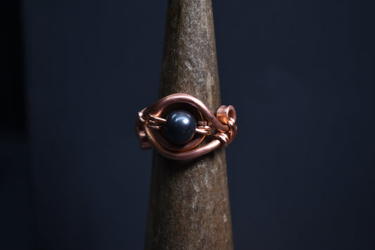 Hematite - Solar Nazar Copper Ring - KOSMIK COLLECTIONS