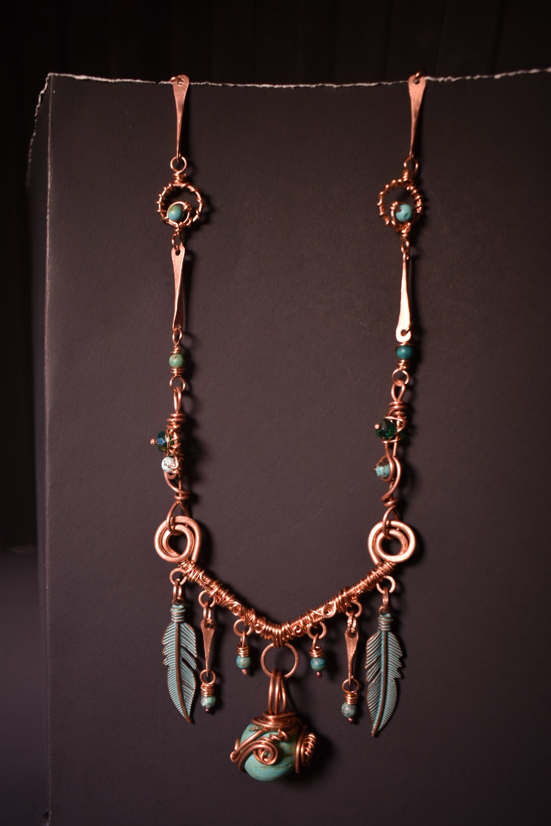 Turquoise- Sacred Traveler: Copper Statement Necklace