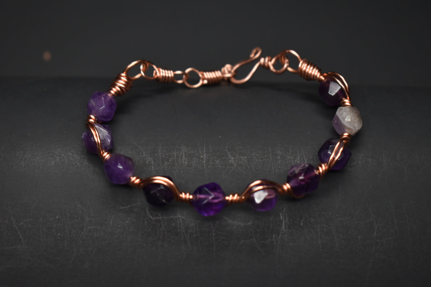 Amethyst- Copper Frequency Bracelet