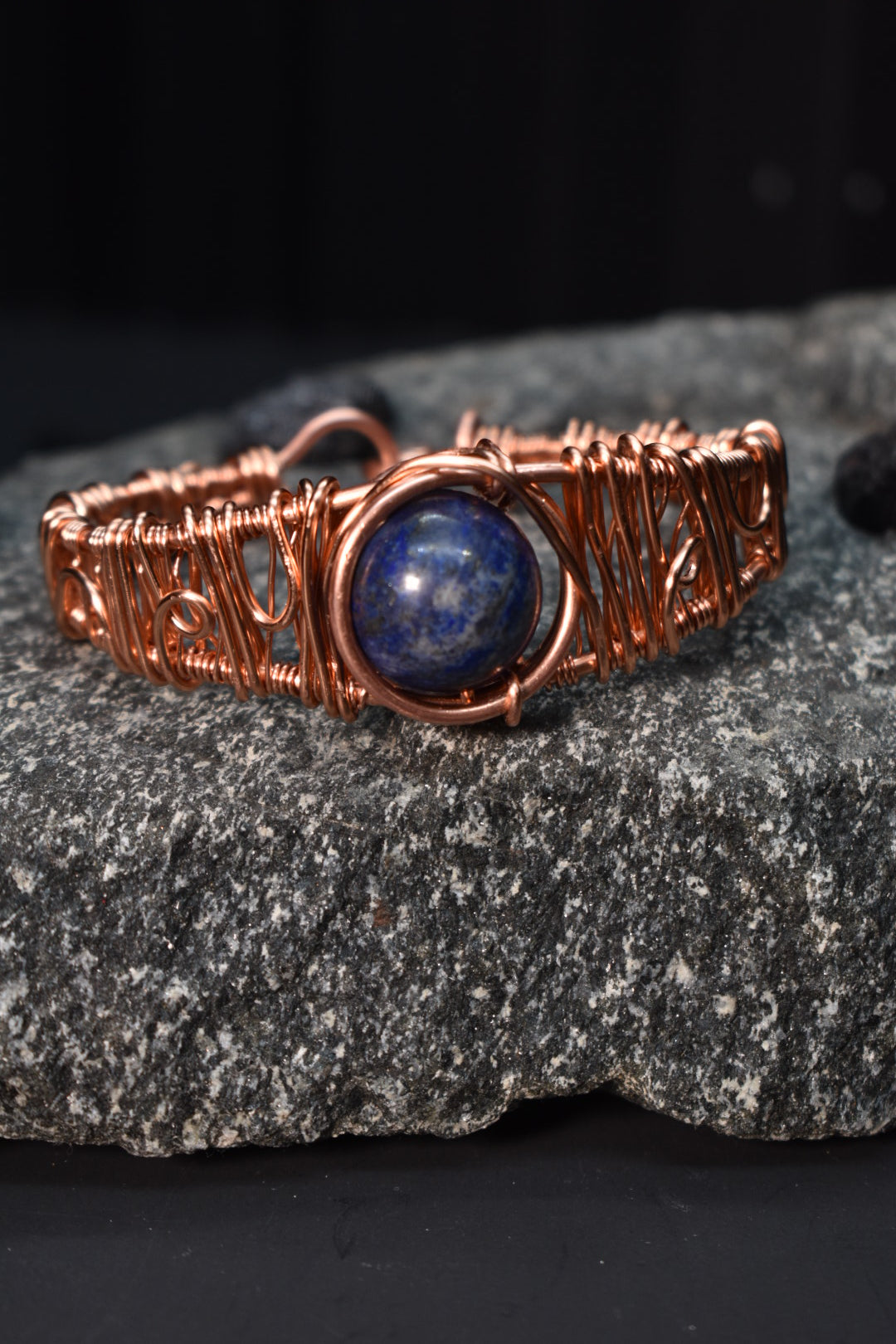 Lapis Lazuli — Solar Eye Of Heru Copper Bracelet