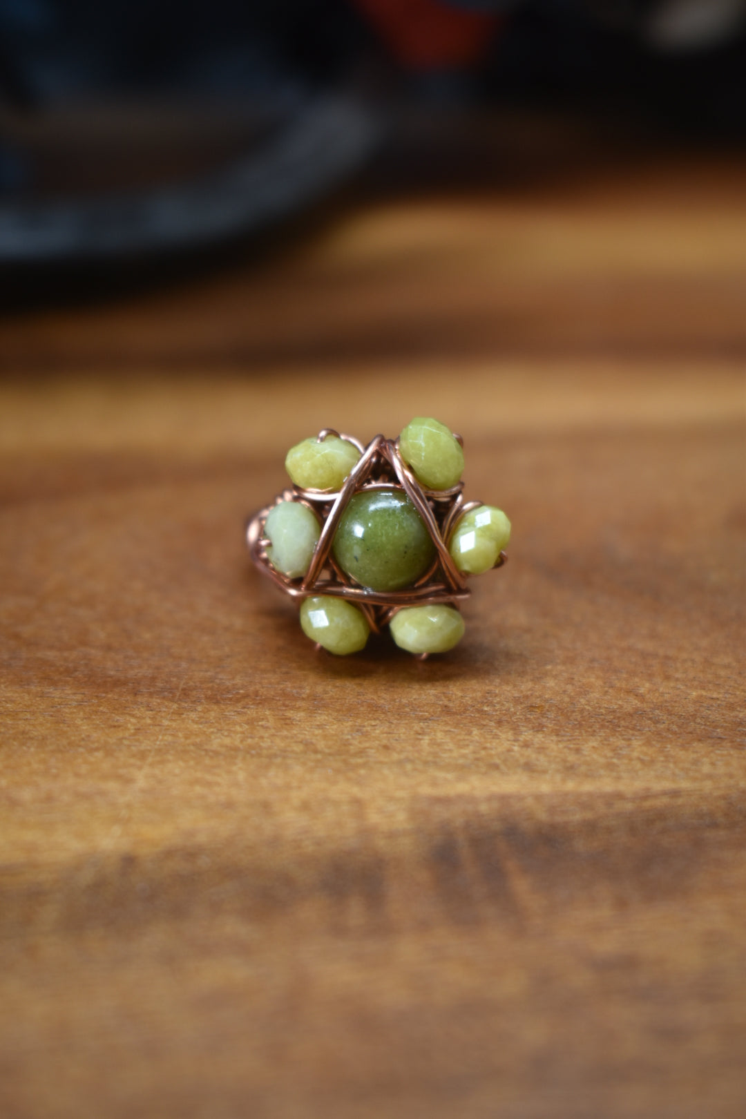 Floral Arrangements — Peridot Copper Ring